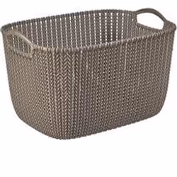 Curver Corbeille Knit Rectangulair S 8l, Panier de rangement, Marron, Rectangulaire, Tissu tricoté, Monochromatique, Intérieu ...