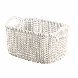 Curver Corbeille Knit Rectangulair XS 3l, Panier de rangement, Blanc, Rectangulaire, Tissu tricoté, Monochromatique, Intérieu ...