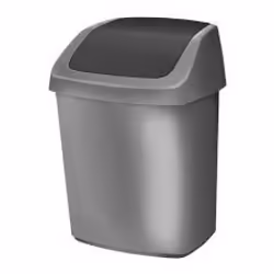 Curver Swing-Top, 10 L, Rectangulaire, Plastique, Anthracite, Argent, Plastique, 246 mm