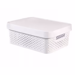 Boîte ajourée avec couvercle 11l blanc - Curver Infinity