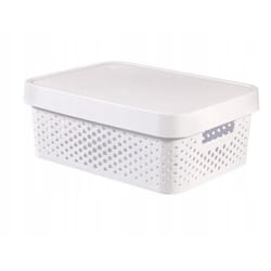 Boîte ajourée avec couvercle 11l blanc - Curver Infinity