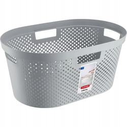 231009 Infinity Dots Panier à Linge Plastique Gris 59 x 38 x 27 cm - Curver