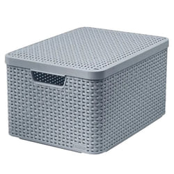 Boîte de rangement - Curver - Rattan Style - Plastique - Gris clair - 30L - 445x33x248cm