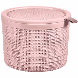 Boîte de rangement 2l ronde avec couvercle Jute recyclé rose Montant du contenu: 5 pièce par Pack Hauteur 12.6 cm Mélange de  ...