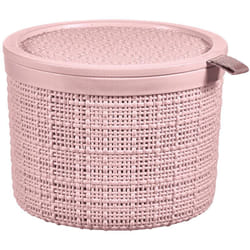 Curver - Boîte de rangement 2l ronde avec couvercle Jute recyclé rose