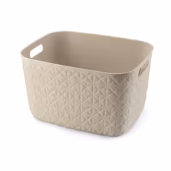 Panier de rangement Curver Softex Large blanc craie avec poignées ergonomiques pour faciliter le rangement et le déplacement  ...
