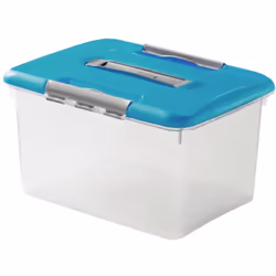 Informations techniques Couleur : bleu turquoise Matériau : plastique Volume : 30 l OPTIMA Box [30L] avec poignée de transpor ...