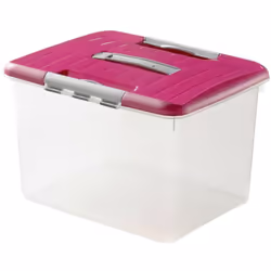 Informations techniques Couleur : lilas (métallisé) Matériau : plastique Volume : 30 l OPTIMA Box [30L] avec poignée de trans ...