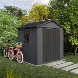 Abri de jardin Newton Plus 757 - 4,4 m² - Gris Aspect bois Keter