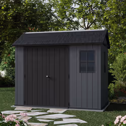 L'abri de jardin Newton Plus 975 est conçu pour être durable, avec des panneaux épais et rigides renforcés par des structures ...