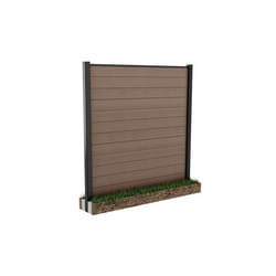 Clôture jardin - Kit avec poteau 240cm à sceller au sol - Marron Aspect bois - KETER