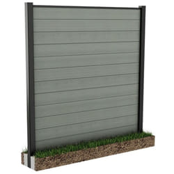Keter - Clôture jardin - Kit avec poteau 240cm à sceller au sol - Vert Aspect bois