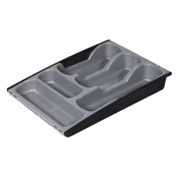 Curver Ramasse Couverts Ajustable, Organisateur de câbles, Plateau, Tiroir de placard, Couverts, Anthracite, Plastique