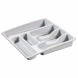 Curver Ramasse-couvers Luna 6 Cases, Organisateur de câbles, Plateau, Tiroir de placard, Couverts, Gris, Plastique