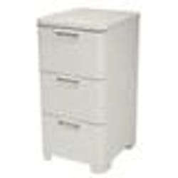 Tour de Rangement Style Aspect Rotin - Curver - 206314 - Ivoire - Polypropylène - Contemporain