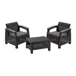 Keter Corfu Weekend ensemble de meubles de jardin Graphite, Gris