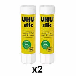 Lot de 2 bâtons de colle blanche UHU 82g