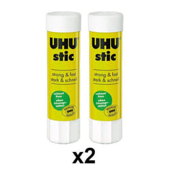Lot de 2 bâtons de colle blanche UHU 82g