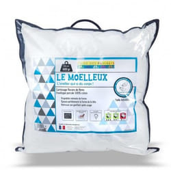 Linge des familles MOELLEUX 60X60 oreiller Carré 60 x 60 cm Coton Blanc