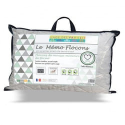 Linge des familles MEMO FLOCONS 40X60 oreiller Rectangulaire 40 x 60 cm mousse Blanc