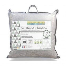 Linge des familles Oreiller à Flocons Mémoire de Forme Carré 60 x 60 cm mousse Blanc