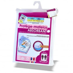 Linge des familles Protège-Matelas Coton Absorbant 140 x 190 cm