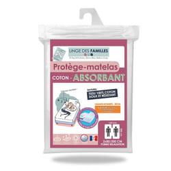 Protège Matelas pour lit Articulé et lit Electrique 2x80x200 cm - Doux et Absorbant - Molleton 100% Coton - Linge des Familles