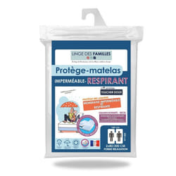 Protège Matelas pour lit Articulé et lit Electrique 2x80x200 cm - Imperméable et Respirant - Grands Bonnets - Linge des Familles