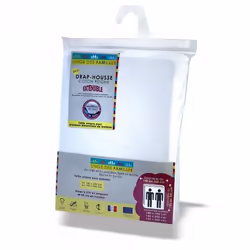Linge des familles Drap Housse Coton Jersey Extensible Blanc, Eponge, Coton, 160 x 200 cm, Blanc, Monochromatique, 28 cm