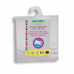 Linge des familles Taie d'oreiller Extensible Argent, Argent, Coton, Monochromatique, Fermeture à glissière, 100% Coton Jerse ...