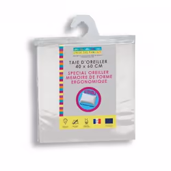Linge des familles Taie d'oreiller Extensible Blanche, Blanc, Coton, Monochromatique, Fermeture à glissière, 100% Coton Jerse ...