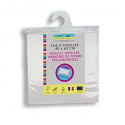 Linge des familles Taie d'oreiller Extensible Blanche Blanc Coton