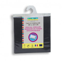 Linge des familles Taie d'oreiller Extensible Titanium Titane Coton