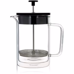 Cette cafetière à piston en verre borosilicate double paroi OGO Living apportera une touche design à votre cuisine, mais surt ...