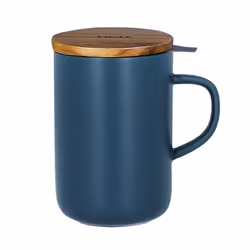 Tisanière - OGO LIVING - Tisanière en grès - 475ml - Couvercle en bois - Bleu