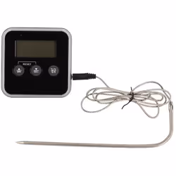 Parfait pour surveiller la cuisson de vos viandes. Un 2 en 1, thermomètre et minuteur ! Ce thermomètre de four à sonde amovib ...