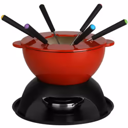 Service à fondue en fonte émaillée 10 pièces GENTIANE