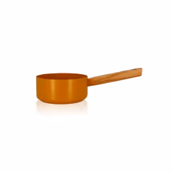 Ogo living Casserole en aluminium ECTOR jaune 16cm, Rond, Jaune, Aluminium, Vitrocéramique, Bois, 16 cm