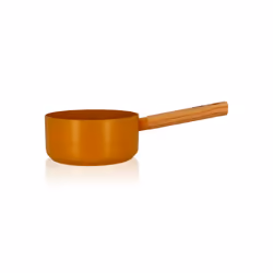 Ogo living Casserole en aluminium ECTOR jaune 18cm, Rond, Jaune, Aluminium, Vitrocéramique, Bois, 18 cm