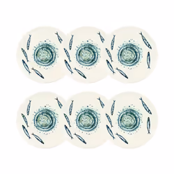 Lot de 6 assiettes plates 27cm SARDINE