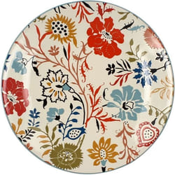 Lot de 6 assiettes plates florales en grès  27cm JAIPUR