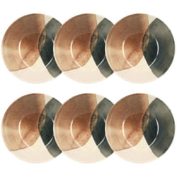 Lot de 6 assiettes creuses en grès 20cm GAIA