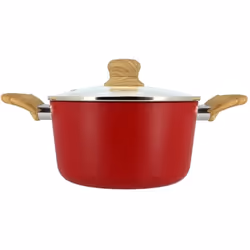 Faitout en revêtement céramique 20cm rouge - tous feux COLORAMA