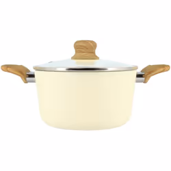 Faitout en revêtement céramique 20cm crème - tous feux COLORAMA