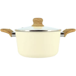 Faitout en revêtement céramique 20cm crème - tous feux COLORAMA