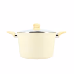 Faitout en revêtement céramique 24cm crème - tous feux COLORAMA
