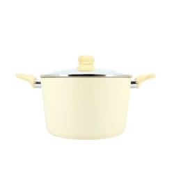 Faitout en revêtement céramique 24cm crème - tous feux COLORAMA