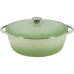Cocotte ovale 6,5L en fonte émaillée verte COLETTE