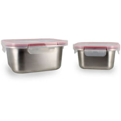 Lot de 2 boîtes hermétiques en acier inoxydable
