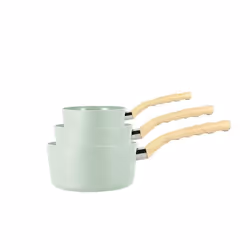 Lot de 3 casseroles revêtement céramique céladon - tous feux CELADON